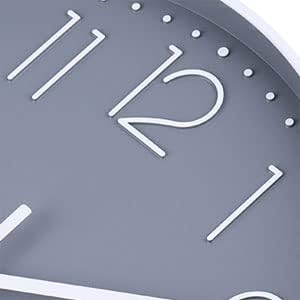 jomparis Non-Ticking Wall Clock Silent Battery Operated Round Wall Clock Modern Simple Style Decor Clock for Home/Office/School/Kitchen/Bedroom/Living Room (13.5 Inch Gray)