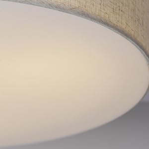 Flush Mount Ceiling Light,16''Modern Close to Ceiling Lamp with Double Linen Fabric Shade,3 Light Semi Flush Mount Ceiling Light Fixture,Farmhouse Drum Light Fixture for Bedroom Living Room