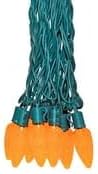 Novelty Lights 25 Feet 25 Light C9 Diamond Faceted LED String Lights, Amber, Pre-Lamped Holiday Lights on Green Wire, UL Listed Indoor/Outdoor, Connectable End-to-End
