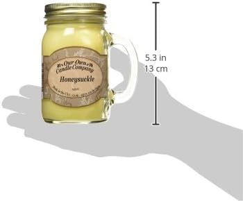 Our Own Candle Company, Honeysuckle Scented Mason Jar Candle, 100 Hour Burn Time, 13 Ounces