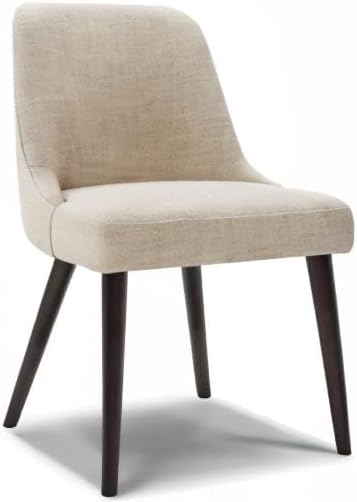 CHITA Mid-Century Modern Dining Chair, Upholstered Fabric Accent Chair for Dining Room, Set of 2, Flax Beige in Fabric