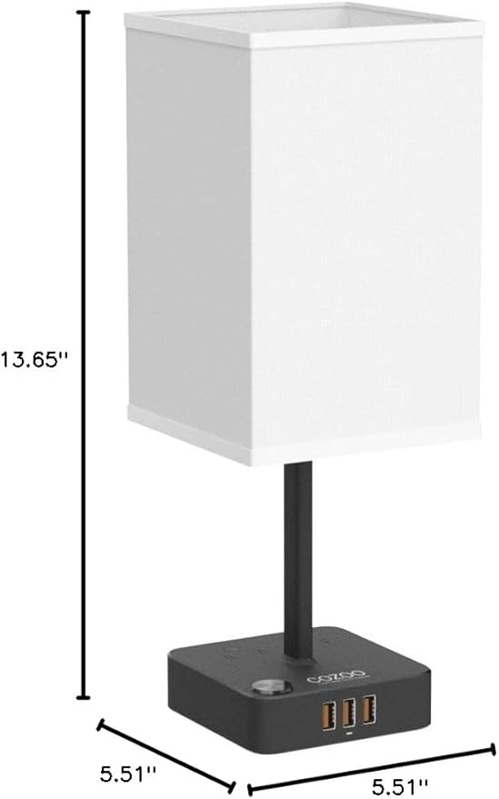 cozoo Bluetooth/WiFi RGB & USB Bedside Table Lamp with 3 USB Charging Ports and 2 Outlets Power Strip, LED Light Bulb Dimmable, Music Sync RGB Color Changing Light for Party Home/Bedroom/Living Room