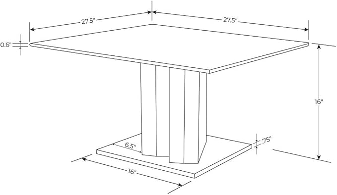 ZURI Furniture Tulare Black and White Marble End Table with Polished Stainless Steel Base