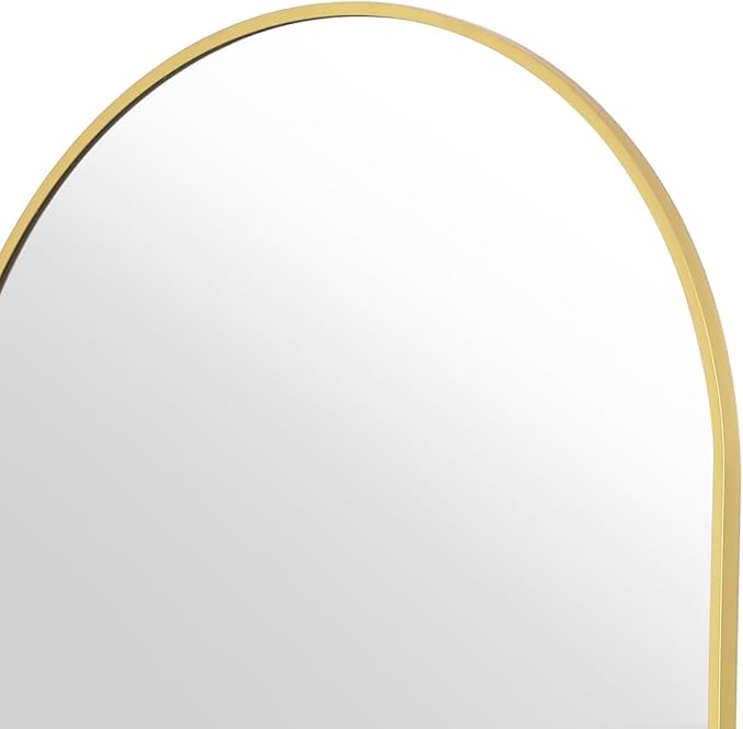 Koonmi 40"x86" Arched Full Length Mirror, Gold Large Floor Mirror with Aluminum Alloy Frame, Standing Hanging or Leaning Wall-Mounted Full Body Mirror for Living Room and Bedroom