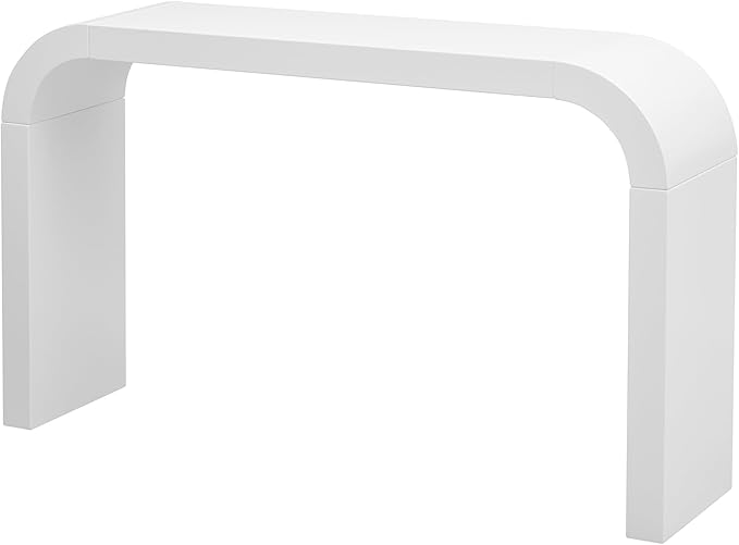 Merax Modern Entryway Table, White Rounded Silhouette and Smooth Surface Console Table for Living Room, Hallway and Bedroom
