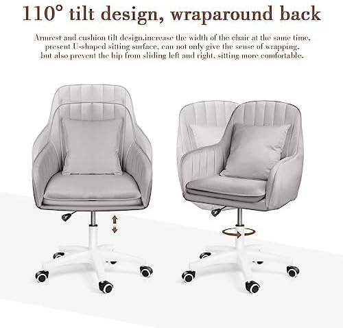 Cute Office Chair Home Computer Chairs Adjustable Task Chairs Modern Office Chair Makeup 360° Swivel Computer Mid Back Chair