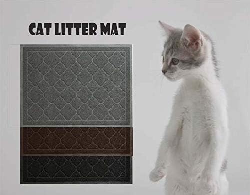 Cat Litter Mat, XL Size 47"X36" Litter Mat, Durable Trapping Rug, Non-Slip and Waterproof, Easy to Clean,Traps Litter from Litter Box(Extra Large Gray Khaki)