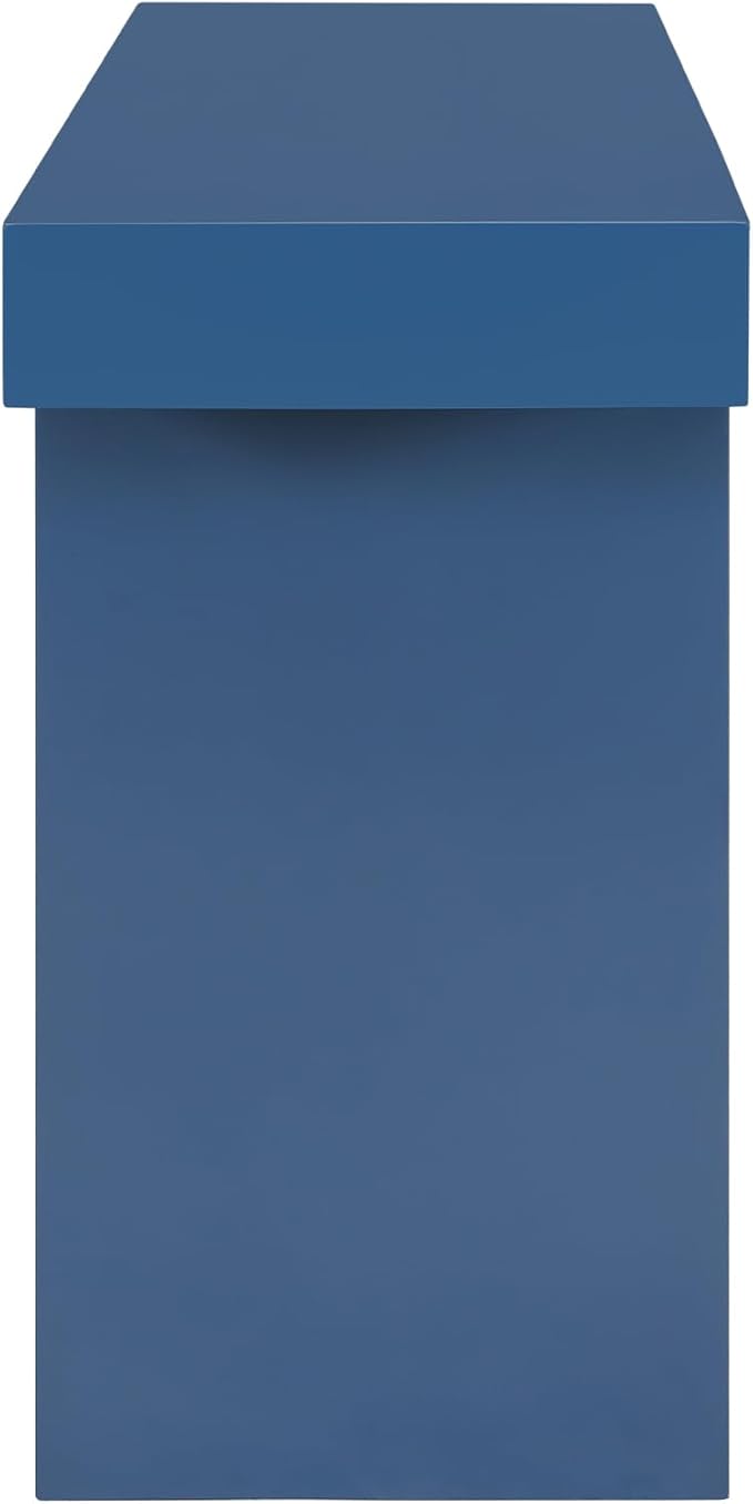 60-Inch Modern Console Table, Black MDF U-Style Design with Geometric Clean Lines, Adjustable Feet, Painted Finish for Living Room, Entryway, Hallway, 60 x 15.7 x 31.7 Inches