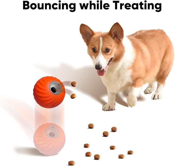 Zoomie Buddy 2.0 Interactive Dog Toys,Motion Activated Moving Dog Toy for Small/Medium Dogs,Enrichment Toys for Dogs, Dog Feeder Puzzle Toy, Dog Track Food Leaking Ball. (Orange)