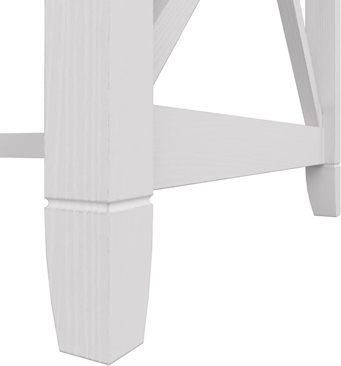 Bush Furniture Key West 60W Modern Farmhouse L Shaped Desk in Pure White Oak, 60-Inch Corner Computer Table for Home Office Workspace