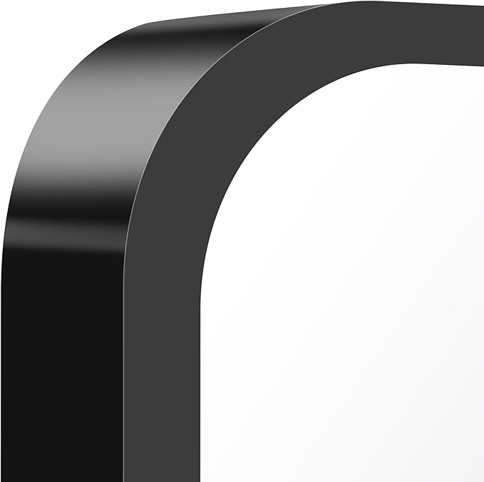 FORBATH Bathroom Mirror for Over Sink 18x24 Inch Black, Rectanglar Wall Mirror with Metal Frame, Rounded Corners for Bathroom, Bedroom, Entryway Decor (Horizontal or Vertical)