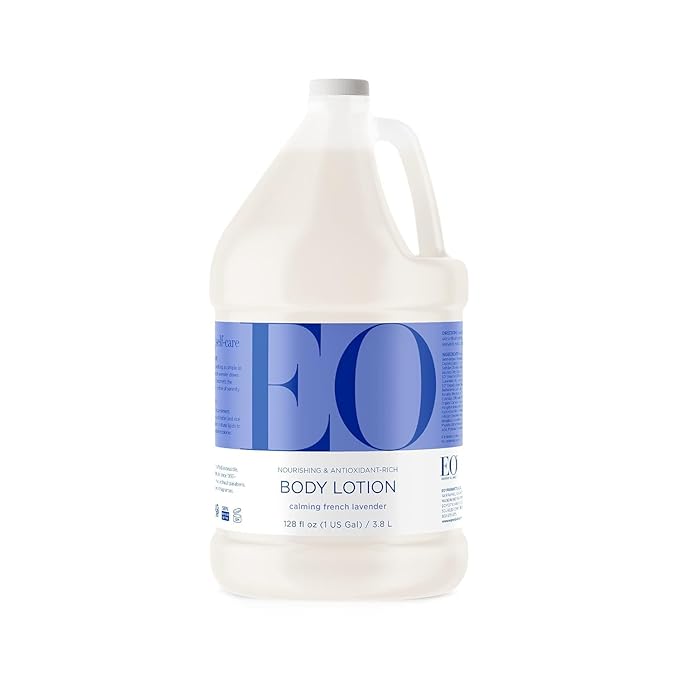 EO Body Lotion Refill, 1 Gallon, French Lavender, Organic Plant-Based, Botanical Extracts, Vitamin E with Pure Essential Oils