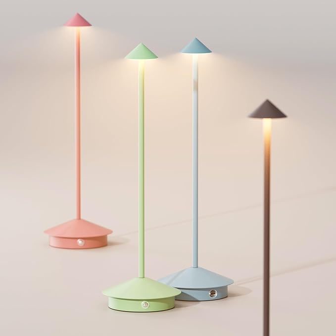 2-Pack 6000mAh Rechargeable Led Table Lamp Cordless,3000K-6000K Stepless Dimming Touch Lamps with Memory Function,IP54 Waterproof Aluminum Table Light for Outdoor/Bars/Restaurant/Patio(Green)