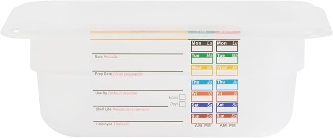 Restaurantware Food Pans Pack of 10 Plastic Rectangle Food Containers 1/9 Size with Traceability Label, Storage Containers Dishwashable Hot Cold Friendly for Restaurants Buffet Commercial Use
