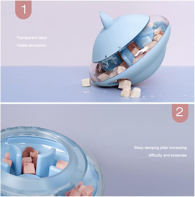 Tumbler Dog Toy Interactive Dog Treat Toy for Food Snacks Dispensing/IQ Training/Playing (Blue)