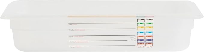 Restaurantware Food Pans Pack of 10 Plastic Rectangle Food Containers 1/3 Size with Traceability Label, Storage Containers Dishwashable Hot Cold Friendly for Restaurants Buffet Commercial Use