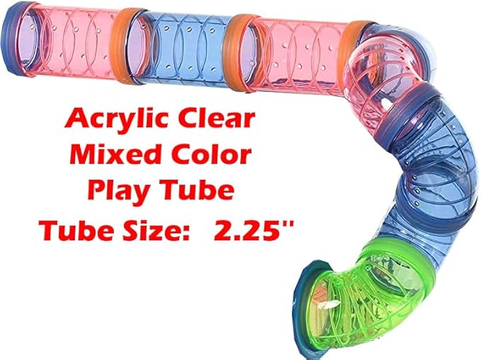 Pink Large Twin Tower 5-Floor Habitat Hamster Mansion Rodent Gerbils Mouse Mice Small Animal Home Cage with Top Crossing Tube Tunnel Expandable and Customizable