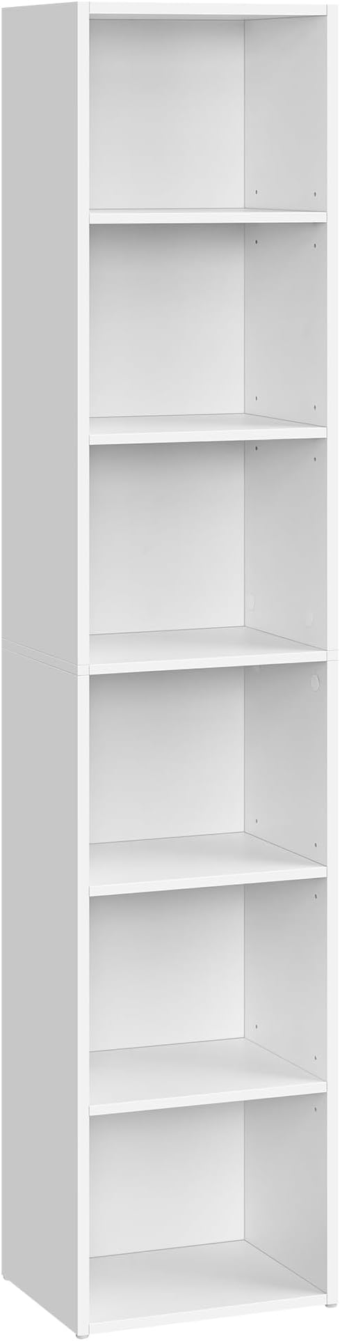 VASAGLE Custos Collection - Bookshelf, 6-Tier Bookcase, Book Shelf, Open Storage Shelf, 9.4 x 11.9 x 63.3 Inches, for Living Room, Home Office, Dinning Room, Cloud White ULBC411W01
