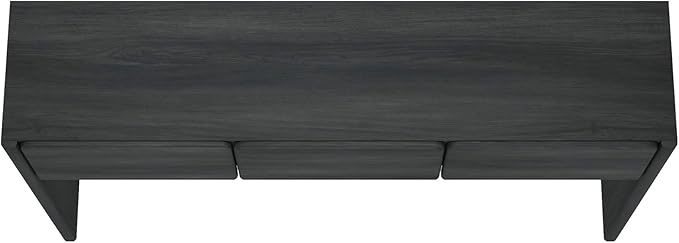 Manhattan Comfort Linda Modern Console Table with 3 Storage Drawers – 60" Narrow Entryway Stand for Living Room, Hallway, or Dining Room – Wood Grain Accent Furniture, Charcoal Grey