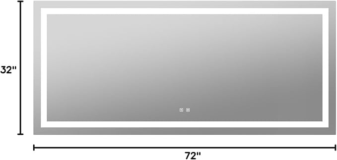 LED Mirror for Bathroom, 72x32 Inch Backlit + Front Lighted Bathroom Vanity Mirror with Lights, Double Light Strips, 3 Colors, Shatter-Proof, Anti-Fog and Brightness Memory