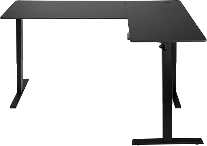 VEVOR L Shaped Standing Desk 71 x 47 inch, 3 Memory Height Adjustable, Electric Corner Standing Desk with Dual Motor, 2 Hooks & Cable Hole, Heavy Duty Carbon Steel Sit Stand Computer Workstation Table
