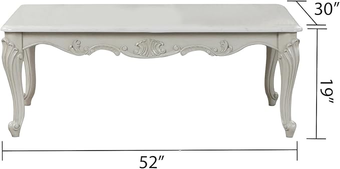 Tuscan Traditional Style Coffee Table Made with Wood in Silver Finish