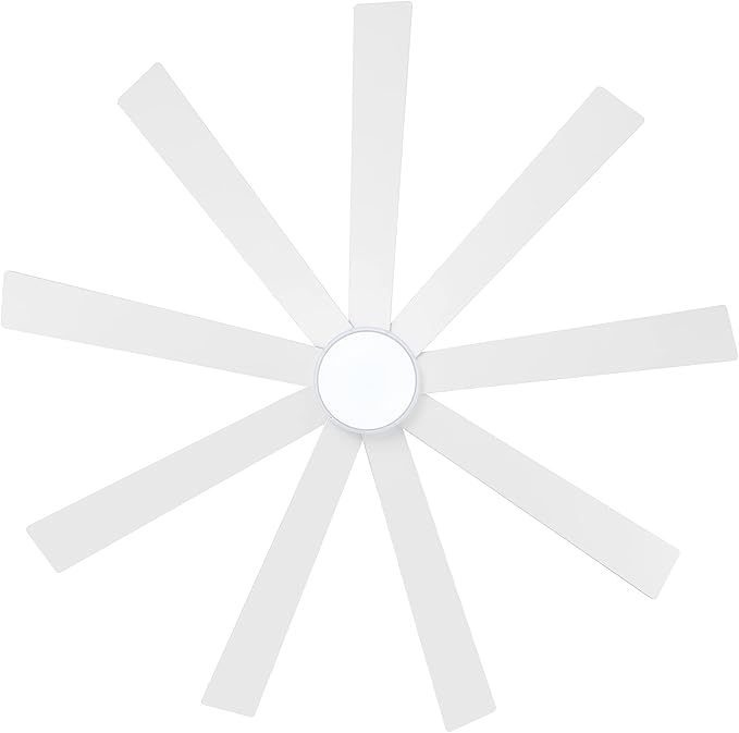 64" Ceiling Fan with Light White, 6-Speed Remote Control, Reversible DC Motor, Modern 9 Blades with 4.5"/12" Downrods for Home or Commercial, Living Room/Restaurant