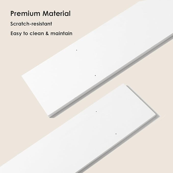 DINZI LVJ Long Wall Shelves, 31.5" Large Floating Shelves Set of 2, Farmhouse Display Shelf Wall Mounted with Heavy Duty Brackets, Easy Assembly for Kitchen, Bathroom, Bedroom, Balcony, White