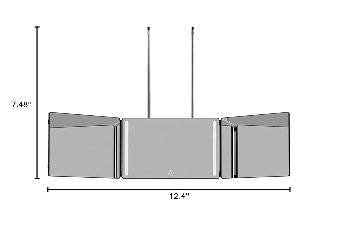 JUSRON 360 Viewing Angle Self Hair Cutting Mirror, Clear Anti-Fog HD Glass, USB Rechargeable, Easy to Use, Height Adjustable, Portable, Good Choice for Gifts
