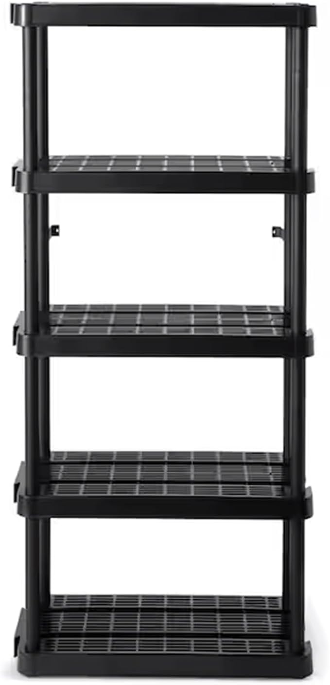 Gracious Living 5 Shelf 6' x 32" x 14" Adjustable Ventilated Medium Duty Shelving Unit Organizer System for Home