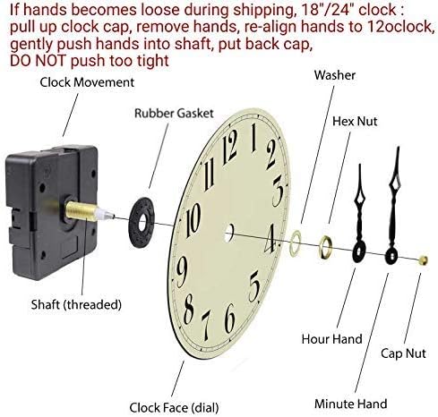 Oldtown Farmhouse Metal & Solid Wood Noiseless Wall Clock (Dark Brown, 24-inch)