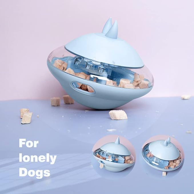 Tumbler Dog Toy Interactive Dog Treat Toy for Food Snacks Dispensing/IQ Training/Playing (Blue)