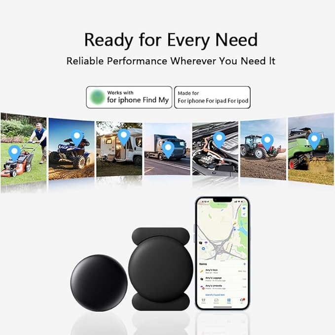Mini GPS Tracker for Vehicles – Hidden Magnetic Car Tracker, Real-Time Tracking for Cars, Kids, Pets, No Monthly Fee, No SIM, Works with Apple Find My