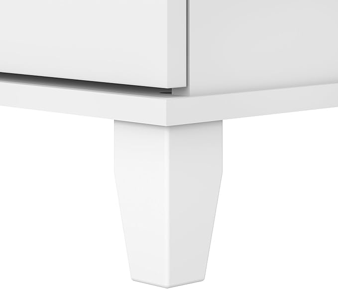 Bush Furniture Somerset L Shaped Desk with Hutch in White | Corner Computer Table with Drawers, Cabinets and Pullout Keyboard/Laptop Tray for Home Office