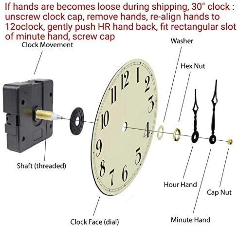 Oldtown Farmhouse Metal & Solid Wood Noiseless Wall Clock (Whitewash, 36-inch)