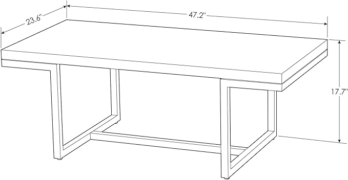 Modern Straz Coffee Table Glossy Black Lacquer Top Polished Stainless-Steel Base