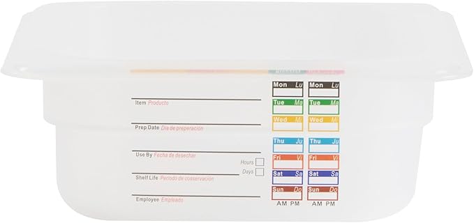 Restaurantware Food Storage Container 1 Pack of 6.8 x 6.2 x 2.5 Inches Plastic Stackable Storage Box White Reusable Label Container Dishwasher Safe For Restaurants And Kitchens