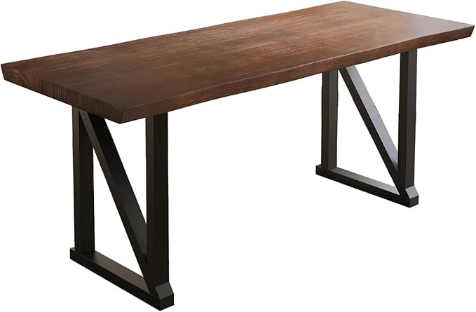 Solid Wood Rustic Style 47-inch Computer Desk - Large Office Desk for Home Office, Modern and Simple Design, Ideal for Study, Writing, Dining