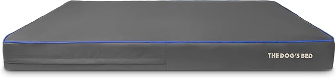 The Dog’s Bed Orthopedic Memory Foam Dog Bed, XXXL Grey/Blue 64x44, Pain Relief for Arthritis, Hip & Elbow Dysplasia, Post Surgery, Lameness, Supportive, Calming, Waterproof Washable Cover