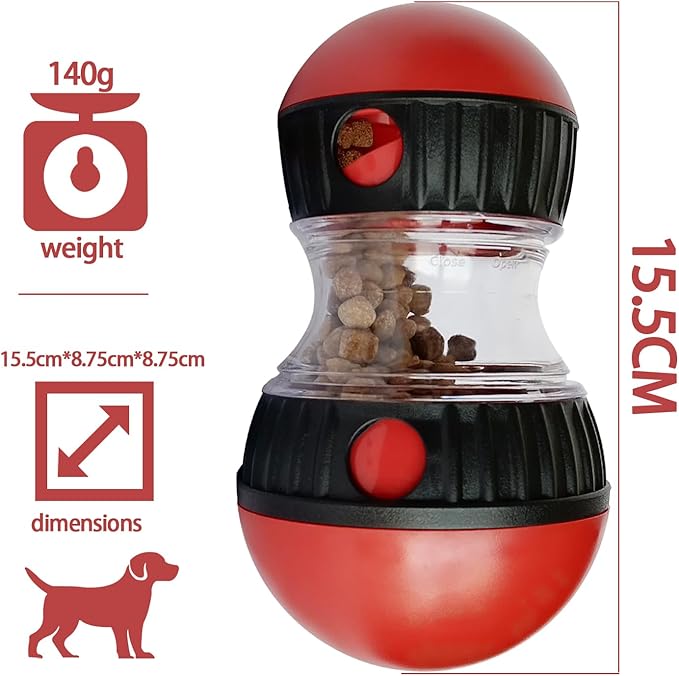 Meng Dog Food Puzzle Toys, Adjustable Dog Treat Dispensing Dogs Toys, Interactive Chase Slow Feeder for Boredom and Stimulating, IQ Training for Small Medium Dogs