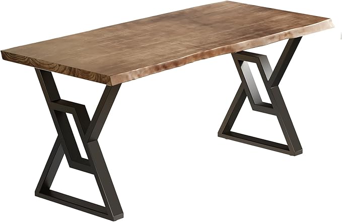 Rustic Brown 55-inch Solid Wood Computer Desk - Modern Gaming Workbench for Home Office, Modern Simple Design, Ideal for Study, Writing, Dining