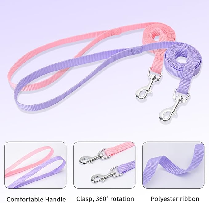 Step in Dog Harness and Leash Set, Flower Adjustable Easy Walk Puppy Harnesses, Soft Mesh Pet Vest Harness Small Size Dog Adjustable No Pull Dog Harness for Small Medium Dogs(Pink, S)