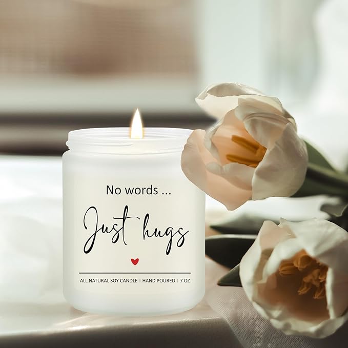 Bereavement Gifts - Sympathy Gift for Loss of Loved - Get Well Soon, Thinking of You, Feel Better Cheer Up, After Surgery Gfits for Women - Lavender Scented Candle