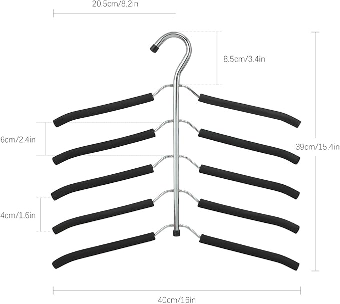 DOIOWN Blouse & Shirt Hangers - Non Slip Space Saving Stainless Steel Closet Organizer (4)