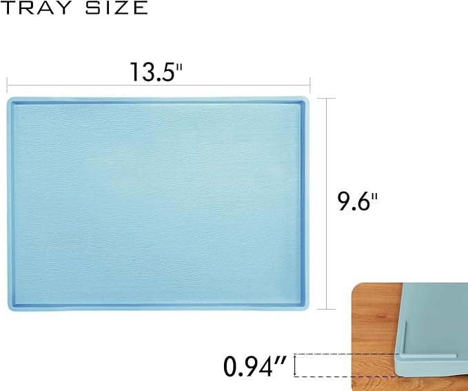Blue Serving Tray (13.5 x 9.6 inch) for Serving Accessory, Stackable, Multipurpose Tray for Desserts, Spa, Coffee, Drinks, Party, Seasoning, Perfume and Display Use, Vanity & Entertaining.
