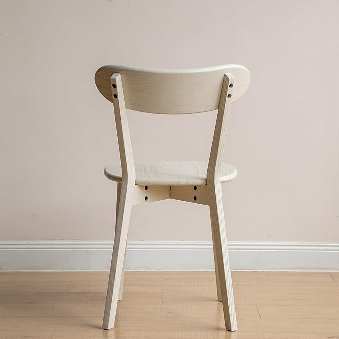 Set of 2 White Wood Dining Chairs,FAS Grade Oak Dining Chairs, Sturdy Outer Sword-Leg Design in White Finish for Dining Room,Restaurant, Cafe, and Modern Home Kitchen,Easy Assembly,400 lb Capacity