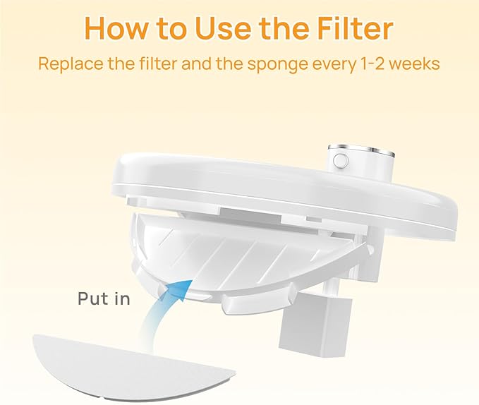 8 Pack Cat Water Fountain Filters, Cat Fountains Replacement Filters for 3L/102oz Cat Water Fountain, for W03B Pet Fountain-8Filters+8Sponges (8Filters+8Sponges)