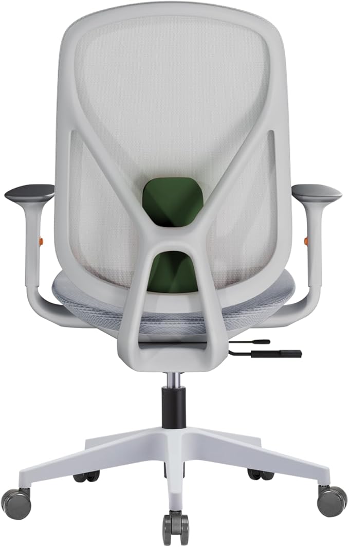 Mesh Office Chair – Ergonomic Office Chair with Lumbar Support, Adjustable Armrests & Sliding Soft Seat Cushion – Holds Up to 270lbs (Grey)