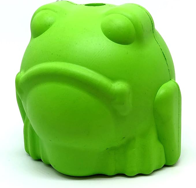 SodaPup MuttsKickButt Bullfrog – Durable Dog Treat Dispenser & Chew Toy Made in USA from Non-Toxic, Pet Safe, Food Safe Natural Rubber for Mental Stimulation, Problem Chewing, Calming Nerves & More