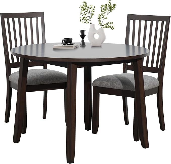 HOMEFLEX Modern Dining Chairs Kitchen Dining Room Chairs, Set of 2, Modern Armless Chairs with Upholstered Panned Cushion Seat, Upholstered Solid Wood Kitchen Side Chairs for Living Room